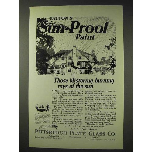 1923 Pittsburgh Plate Glass Patton's Sun-Proof Paint Ad
