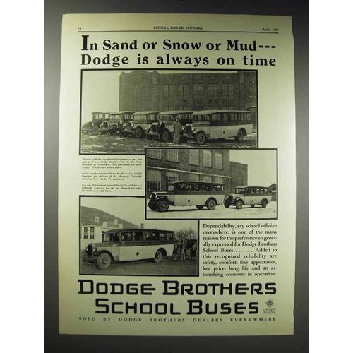 1929 Dodge School Buses Ad - Sand Snow or Mud