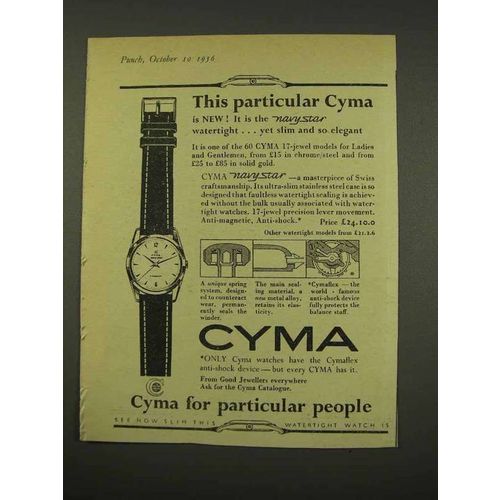1956 Cyma Navystar Watch Ad - Particular