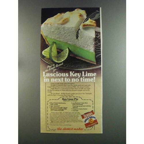 1982 Borden Eagle Condensed Milk Ad - Key Lime Pie