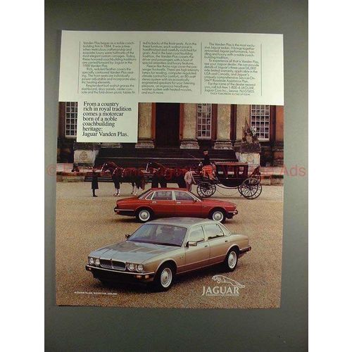 1988 Jaguar Vanden Plas Car Ad - Rich Royal Tradition!
