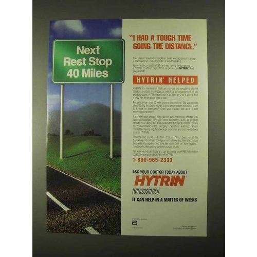 1994 Abbott Laboratories Hytrin Ad - Next Rest Stop