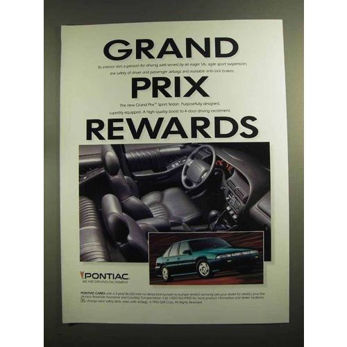 1994 Pontiac Grand Prix Car Ad - Rewards