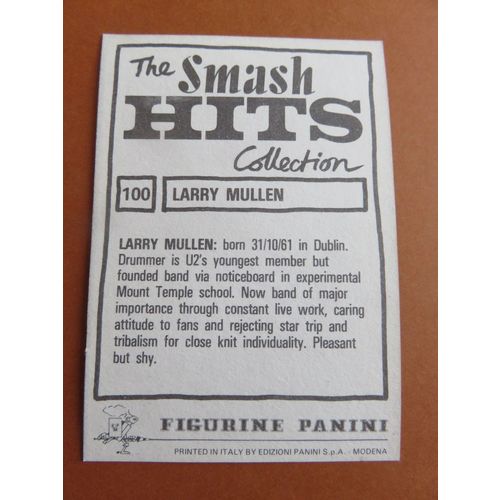 Smash Hits 1984 Panini Sticker No 100 Larry Mullen