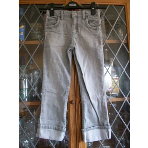 Denim Co PALE GREY DENIM TURN-UP JEANS 21½” WAIST 4-6Yrs **GC**