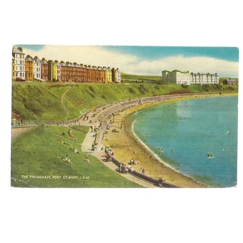 THE PROMENADE, PORT ST. MARY, ISLE OF MAN. unused vintage postcard #