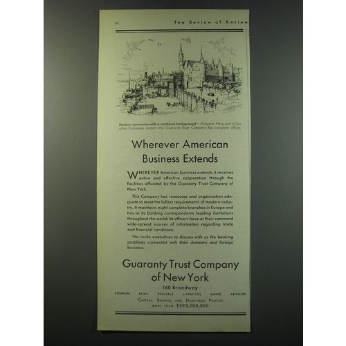 1930 Guaranty Trust Company of New York Ad - Wherever American Business Extends