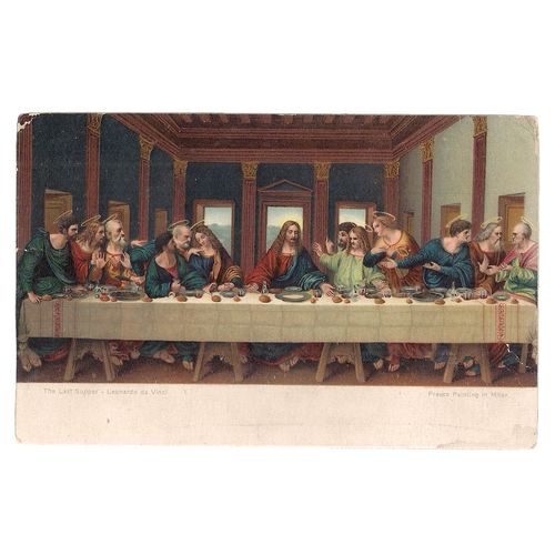 THE LAST SUPPER by Leonardo Da Vinci used antique postcard by Misch & Co /