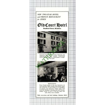 9839) Old Court Restaurant Braintree Essex - 1967 Cutting
