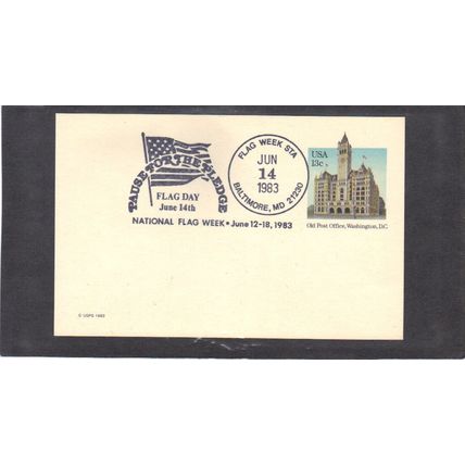 Event Flag Day UX99 13c Post Office (No Cachet-U/A) CV03732