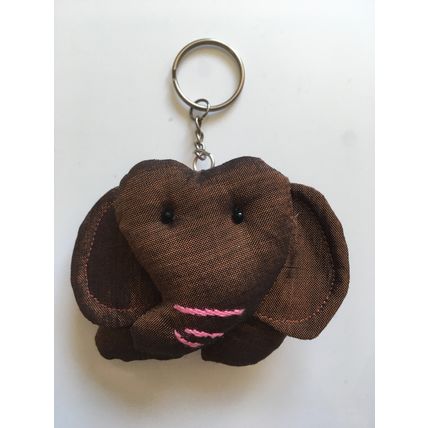 KEY RING - ELEPHANT (BROWN AND PINK)