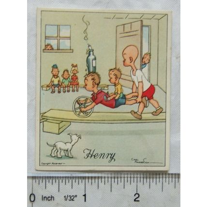 1935 Kensitas card Henry by Carl Anderson - wheelbarrow