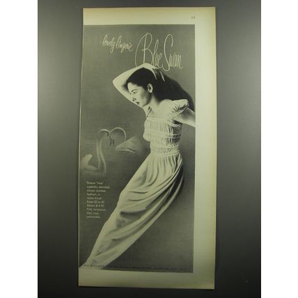 1951 Blue Swan Dream Time Nightgown Ad - Lovely lingerie Blue Swan