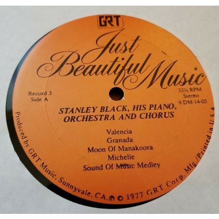 Just Beautiful Music 4 Record Set +1 Mantovani Chacksfield Black Winterhalter