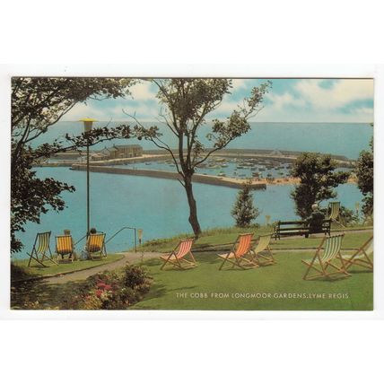 The Cobb from Longmoor Gardens Lyme Regis Postcard Dorset 0303