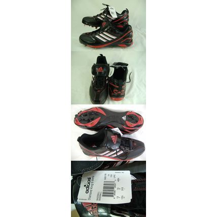 New Mens 13.5 Adidas Diamond King 9 Meta Red Black Metal Cleats Shoes Baseball