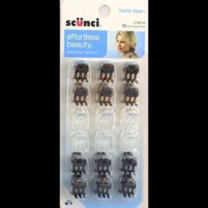 18 Scunci Effortless Beauty Thick Hair Micro Mini Plastic Claw Jaw Black Clear