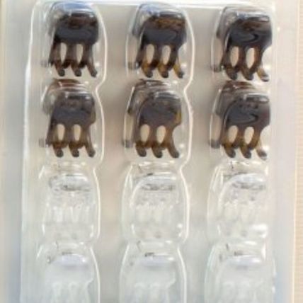 18 Scunci Effortless Beauty Thick Hair Micro Mini Plastic Claw Jaw Black Clear