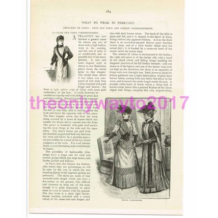 Clothes for February, Victorian Ladies Fashion, Book Illustration (Print), 1891
