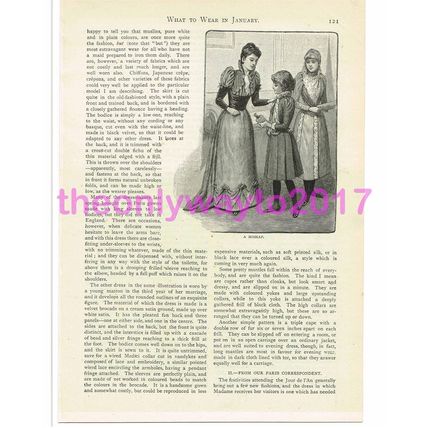 More Clothes for January, Victorian Ladies Fashion, Book Illustration, 1891