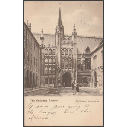 The Guildhall, London, 1903 - Woodbury Series Postcard