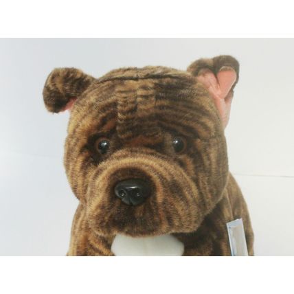 Brindle Staffordshire Bull Terrier 12" Hand Made Toy Staffie Amstaffm Plush Dog