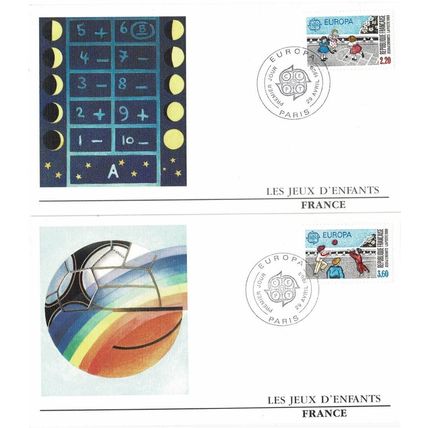 FRANCE REPUBLIQUE FRANCAISE 1989 EUROPA CHILDREN'S GAMES 2 x FIRST DAY COVERS