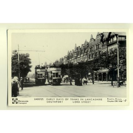 pp1429 - Trams in Lord Street , Southport - Pamlin postcard