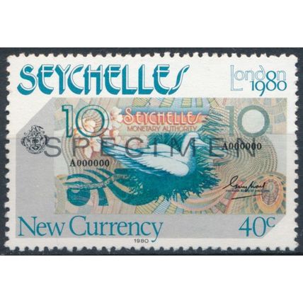 International Stamp Exhibition: 40c Specimen - Seychelles 1980 - MNH - SG468s