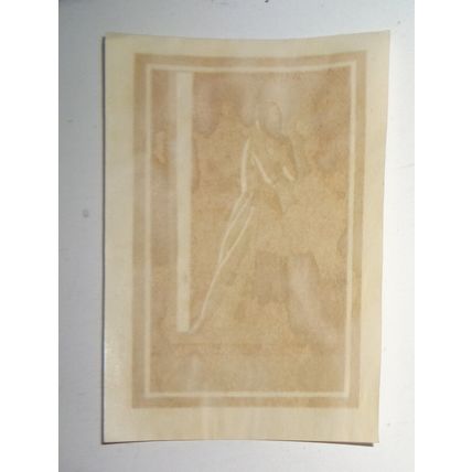M. Rigby Ex Libris Bookplate by Rockwell Kent. Woman clutching book