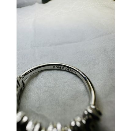 Ring Bomb Party Sz6 RBP Abstract Cluster of Colorless Gems on Rhodium P Band