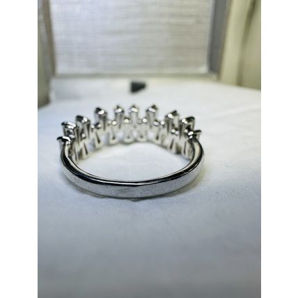 Ring Bomb Party Sz6 RBP Abstract Cluster of Colorless Gems on Rhodium P Band
