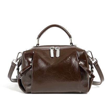 Genuine Leather Women Purses and Handbags Shoulder Tote Bags Brown