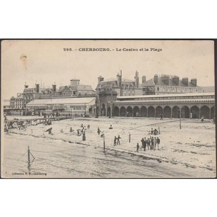 Le Casino et la Plage, Cherbourg, c.1910 - CPA PB298