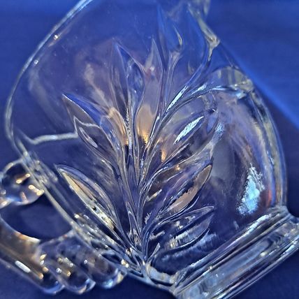 Vintage Lot 2 Indiana Glass WILLOW CLEAR 1008 CREAMERS 3 3/8" Leaf 6oz Milk
