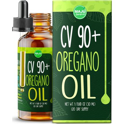 Maju Superfoods Oregano Oil Drops, Potent 90%+ Carvacrol (1 Fl Oz) Wild Mediterr