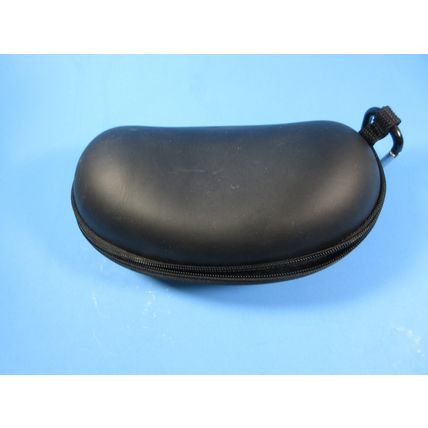 Columbia Semi-Hard Sunglasses Large Eyeglasses Case Black Zipper Carabiner Clip