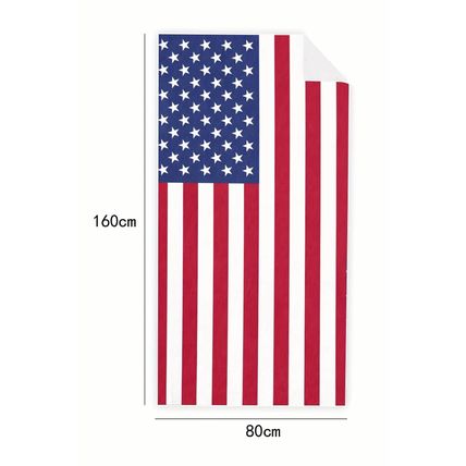 Fiery Red Independent Day Flag Pattern Bath Towel