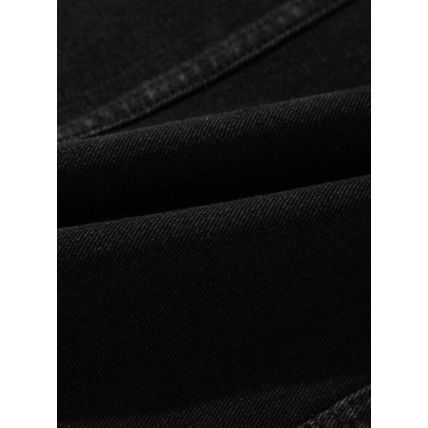 Black Side Pockets Lapel Collar Denim Jacket