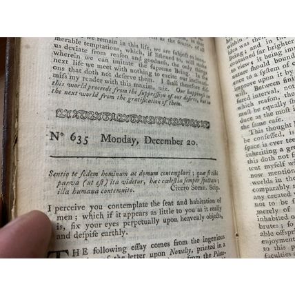 RARE* 1767 "THE SPECTATOR" VOL 8 #556-635 ADDISON STEELE ANTIQUE BOOK (P3)