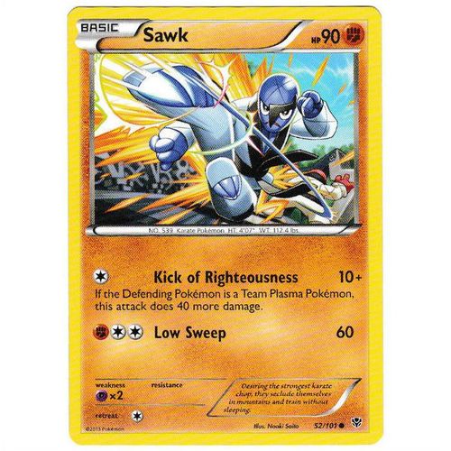 Pokemon Black & White Plasma Blast - #52/101 - Sawk