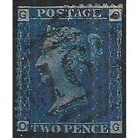 1858 SG47 2d Blue Plate 13 Good Used FILLER Check Letters "OG".