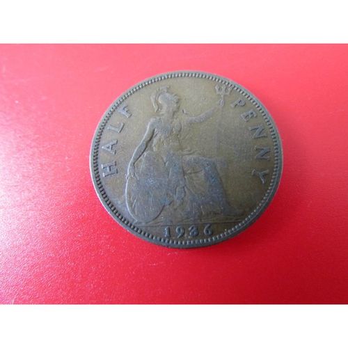 1936 GEORGE V HALFPENNY FREE POST. AH