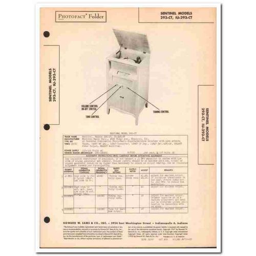 sentinel model 293-ct iu-293-ct 6-tube am phono sams photofact manual