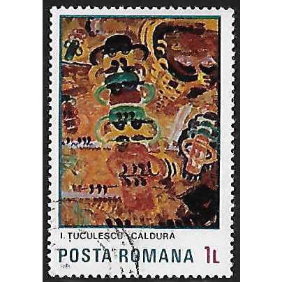 Romania Mi 4155: 1 L. multicoloured Fire (Ion Tuculescu (1910-1962)).