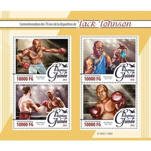 GUINEA 2016 SHEET MNH JACK JOHNSON BOXING SPORTS BOXE DEPORTES BOXEO 1