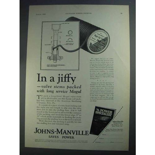 1927 Johns-Manville Mogul Coil Packing Ad - In a Jiffy
