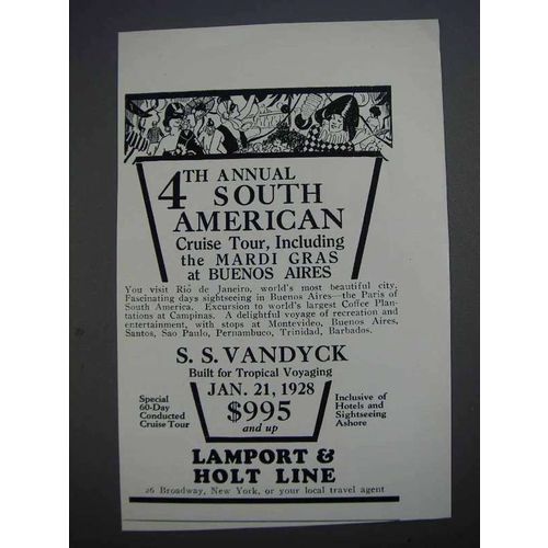 1927 Lamport & Holt Line Ad - South American Cruise