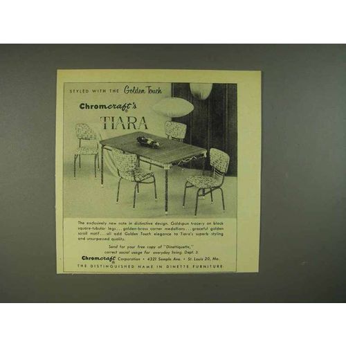 1956 Golden Touch Chromcraft's Tiara Dinette Set Ad