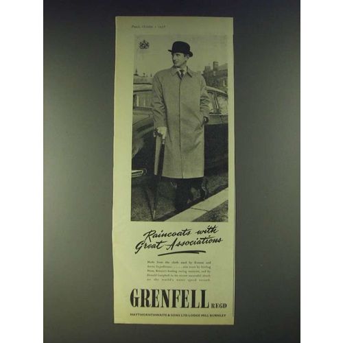 1958 Grenfell Raincoat Ad - Raincoats with great Associations